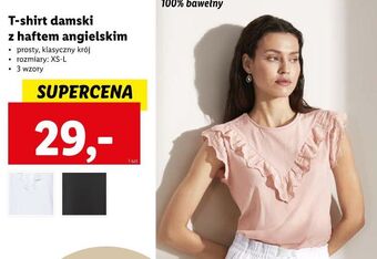 Lidl T-shirt damski z haftem angielskim xs-l esmara oferta