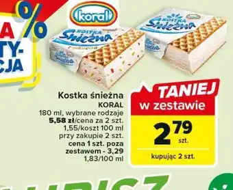 Carrefour Lód śmietankowy z galaretką koral kostka śnieżna oferta