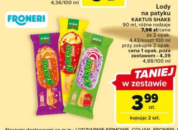 Carrefour Lody shake słony karmel nestle kaktus oferta