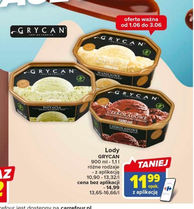 Carrefour Lody czekoladowe grycan oferta