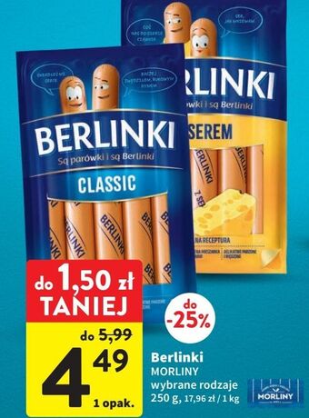 Intermarche Parówki z serem morliny berlinki oferta