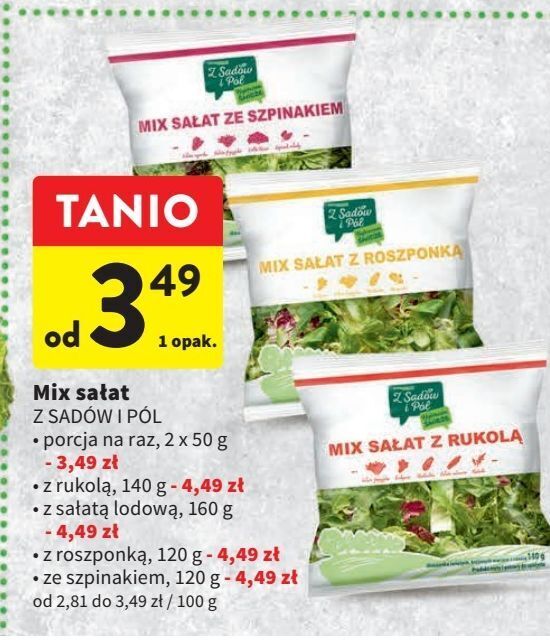 Intermarche Mix sałat z rukolą z sadów i pól oferta
