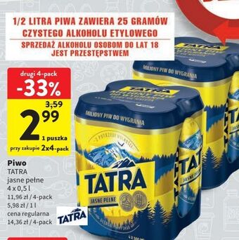 Intermarche Piwo tatra jasne pełne oferta