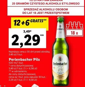 Lidl Piwo perlenbacher pils oferta