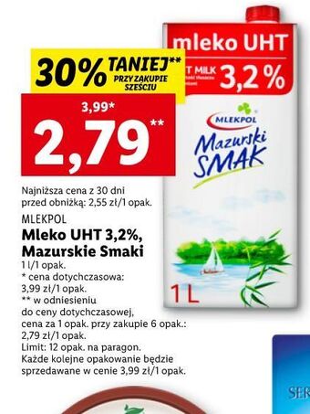 Lidl Mleko 3.2% mazurski smak oferta
