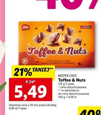 Lidl Praliny z orzechami i toffi mister choc oferta