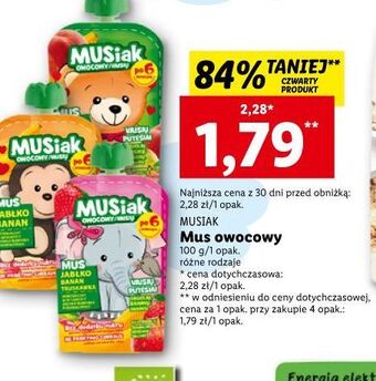Lidl Mus jabłko banan musiak oferta