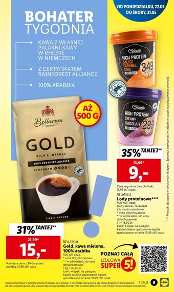 Lidl Kawa bellarom gold 100% arabica oferta
