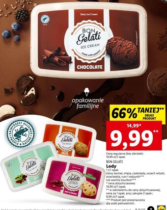 Lidl Lody miętowe z czekoladą bon gelati oferta