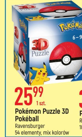 E.Leclerc Puzzle 3d kula pokemon 54 el, ravensburger oferta