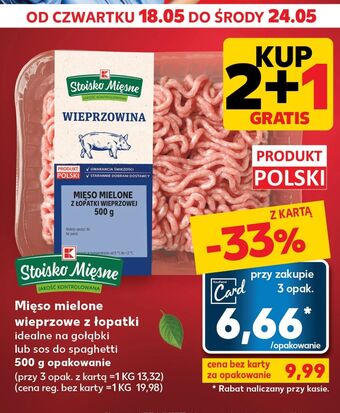 Kaufland Mięso mielone wieprzowe z łopatki stoisko mięsne oferta