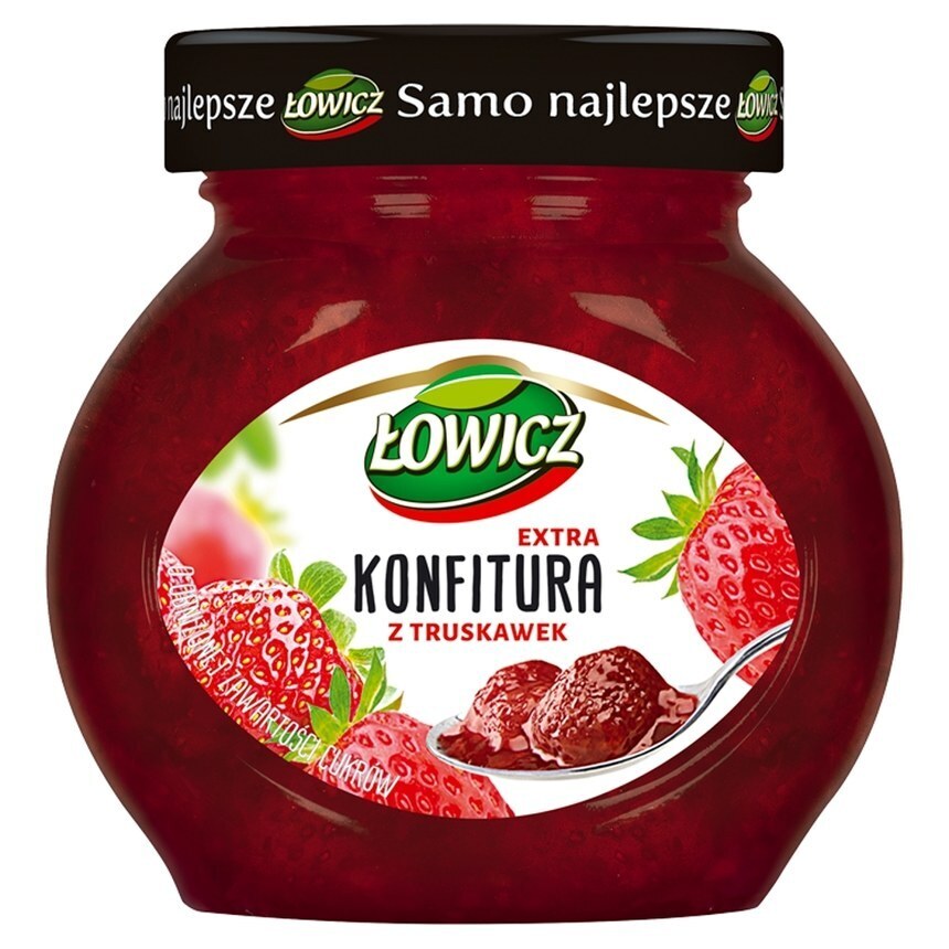 Stokrotka Optima Łowicz konfitura extra z truskawek o obniżonej zawartości cukrów 240 g oferta