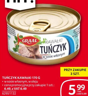 Selgros TUŃCZYK KAWAŁKI 170 G oferta
