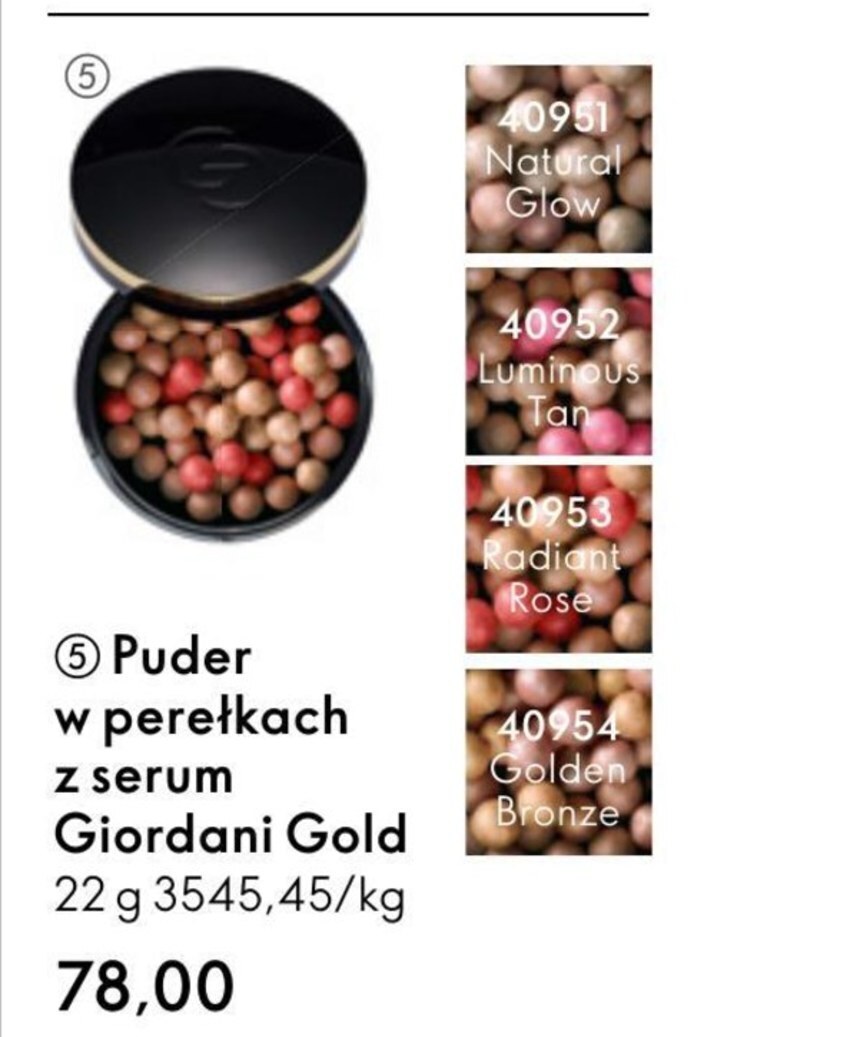 Oriflame Puder giordani gold oferta
