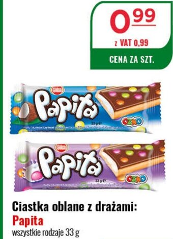 Eurocash Ciastka oblane z drażami Papita 33g oferta