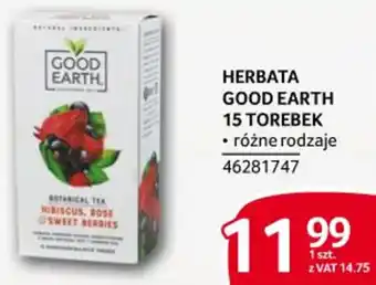 Selgros HERBATA GOOD EARTH 15 TOREBEK oferta