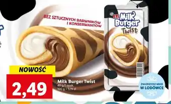 Lidl Burger twist eti milk oferta