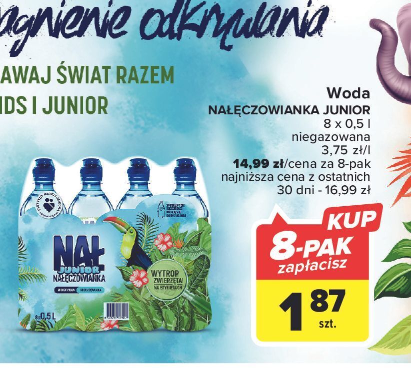 Carrefour Woda niegazowana nałęczowianka junior oferta