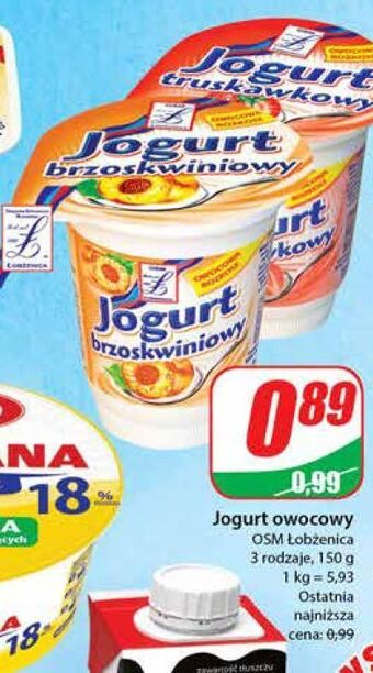 Dino Jogurt brzoskwinia osm łobżenica oferta