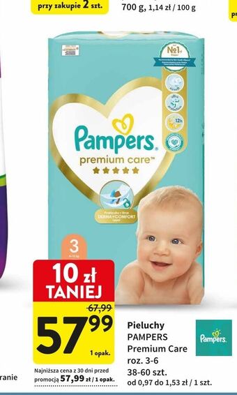 Intermarche Pieluszki dla dzieci 3 midi pampers premium care oferta