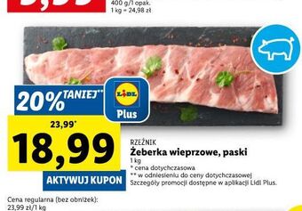 Lidl Żeberka wieprzowe paski rzeźnik codzienna dostawa oferta