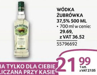 Selgros WÓDKA ŻUBRÓWKA 37,5% 500 ML oferta