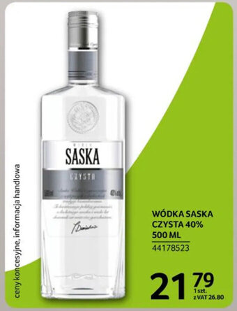 Selgros WÓDKA SASKA CZYSTA 40% 500 ML oferta