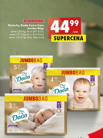 Biedronka Pieluszki dla dzieci midi dada extra care oferta