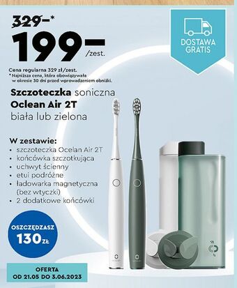 Biedronka Szczoteczka soniczna air 2t biała oclean oferta