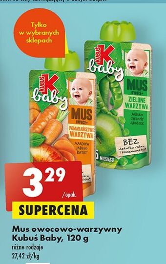 Biedronka Mus zielone warzywa kubuś baby oferta