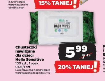 Netto Chusteczki nawilżane dla dzieci hello sensitive oferta