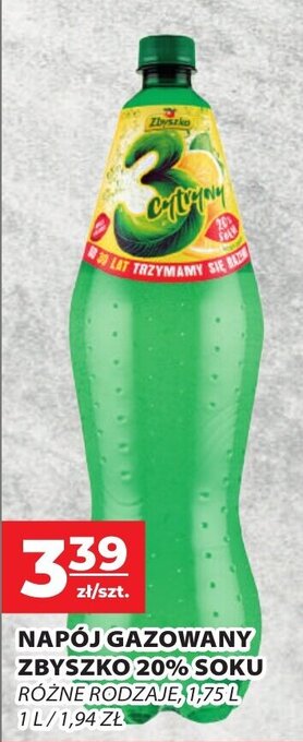 Top Market NAPÓJ GAZOWANY ZBYSZKO 20% SOKU 1,75L oferta