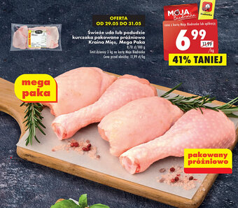 Biedronka Świeże udo lub podudzie kurczaka pakowane próżniowo Kraina Mięs, 1kg oferta