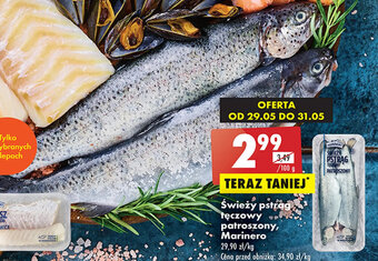 Biedronka Świeży pstrąg tęczowy patroszony, Marinero 100g oferta