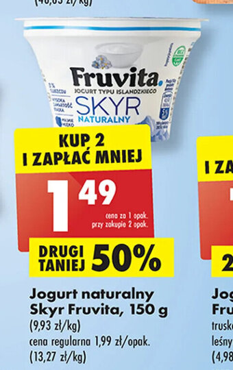 Biedronka Jogurt naturalny Skyr Fruvita, 150 g oferta