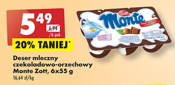 Biedronka Deser mleczny czekoladowo-orzechowy Monte Zott, 6x55 g oferta