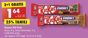 Biedronka Baton Kit Kat: Chunky, 40 g; Chunky Peanut Butter, 42 g oferta