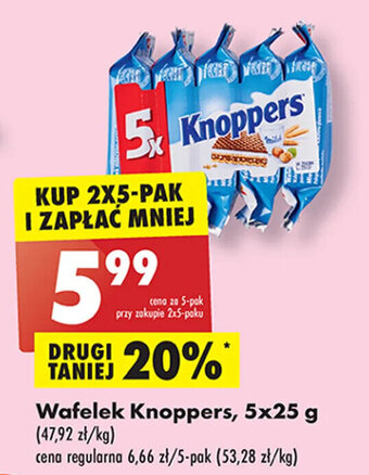 Biedronka Wafelek Knoppers, 5x25 g oferta