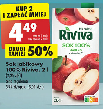 Biedronka Sok jabłkowy 100% Riviva, 2l oferta