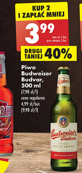 Biedronka Piwo Budweiser Budvar, 500ml oferta