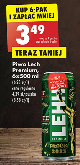 Biedronka Piwo Lech Premium, 500 ml oferta