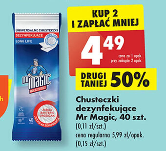 Biedronka Chusteczki dezynfekujące Mr Magic, 40 szt. oferta