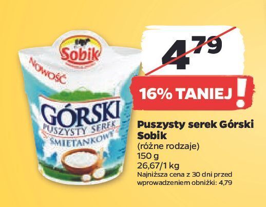 Netto Serek puszysty śmietankowy sobik górski puszysty oferta
