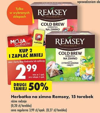 Biedronka Herbata cold brew cytryna limonka i mięta remsey oferta