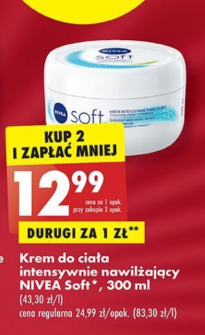 Biedronka Krem do twarzy i ciała intensywnie nawilżający nivea soft oferta