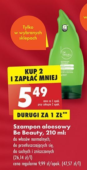 Biedronka Szampon do włosów aloe vera be beauty care oferta