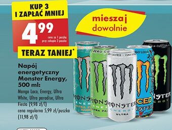 Biedronka Napoj energetyczny monster energy zero ultra fiesta mango oferta