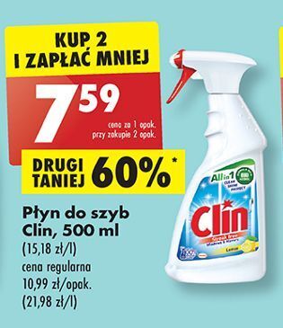 Biedronka Płyn do mycia szyb lemon clin windows & glass oferta