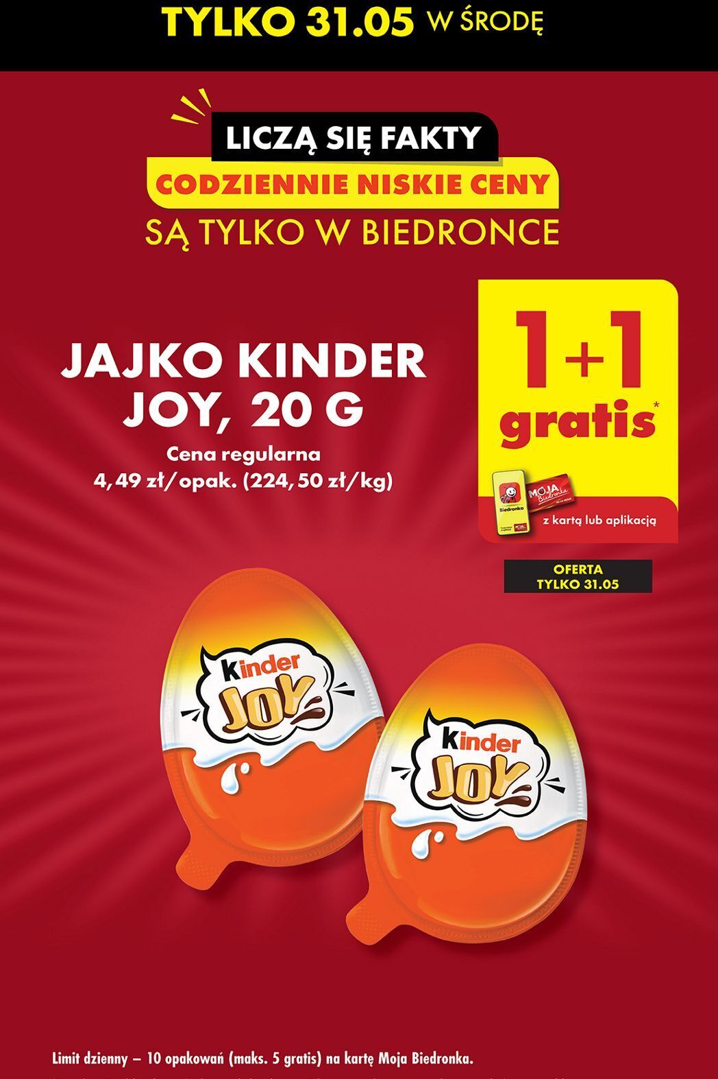 Biedronka Jajko z niespodzianką kinder joy oferta