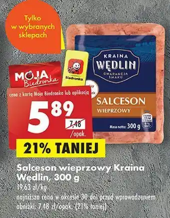 Biedronka Salceson wieprzowy kraina wędlin oferta